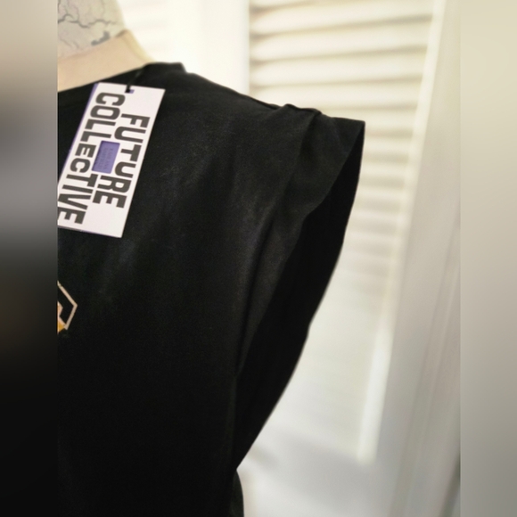 NWT Future Collective Graphic Tee Dress Lace-Up M - Picture 4 of 10